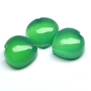 Pierre de calcédoine verte naturelle certifiée 9 mm, forme cœur lisse, cabochon, pierres précieuses polies en vrac, fournisseur en gros en ligne - Product Image 2