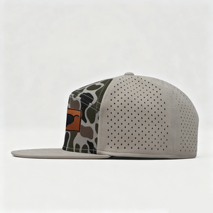 Casquette de golf imperméable fabriquée au Vietnam avec logo personnalisé en patch de caoutchouc, casquette snapback camouflage 7 panneaux haute performance avec patch en cuir, Gorras de sport - Product Image 4