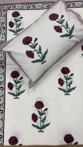 Parure de lit en coton imprimé à la main avec 2 taies d'oreiller, literie imprimée de Jaipur, textile de maison indien traditionnel, vente en gros à l'exportation - Product Image 4