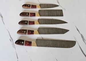 Ensemble de 5 couteaux de cuisine Damas faits à la main en acier à haute teneur en carbone, couteaux de chef professionnels, fournisseur d'ensembles de couteaux de cuisine - Product Image 5