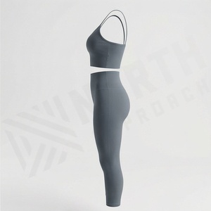 Ensemble de yoga pour femmes, vêtements de fitness, soutien-gorge de sport et leggings, tenue de sport pour la gym, l'entraînement et les exercices, couleur personnalisée - Product Image 3