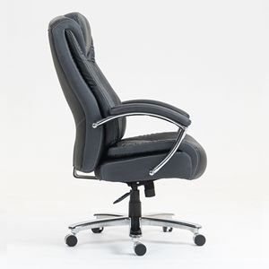 Sedia da Ufficio Ergonomica Girevole con Schienale Alto e Braccioli Imbottiti, Poltrona Direzionale Rivestita - Product Image 3