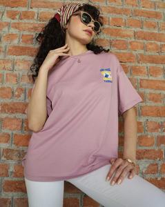 Camisetas Oversize de Algodón Pesado para Mujer, con Estampado y Bordado Personalizados de Fábrica OEM, Corte Moderno para las Amantes de la Moda - Product Image 3