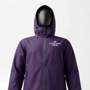 Veste de pluie imperméable en gros, légère, à capuche, pour l'extérieur, durable, couleur unie - Product Image 5