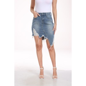 Favorable Price Ripped Skirts Hot Sale High Quality Jeans Short Dress for Women - Product Image 1