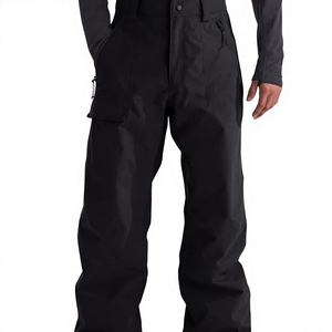 Pantalon de ski noir à capuche imprimé pour homme, imperméable, avec fermeture à boutons, respirant, style cargo - Product Image 1
