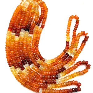 Natural Mexican Fire Opal Faceted Rondelle Beads Mexican Opal Beads Top Quality <b>Machine</b> <b>Cut</b> Faceted Opal Beads 6x8 mm Opal Beads - Product Image 5