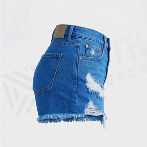 Shorts en jean premium pour femme, taille haute, en coton, style estival décontracté, streetwear, couleur personnalisable, tenues chics - Product Image 3