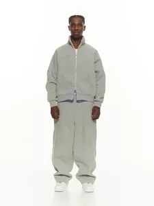 Men's Oversized <b>Light</b> Grey Fleece Sweatpants Men's Relaxed Fit Baggy Sweatpants Men's Premium Cotton Blend Jogger Sweatpants - Product Image 1