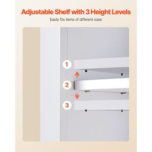 Armadietto da Bagno a Parete con 2 Ante e Ripiani Regolabili, Organizzatore Sospeso per Toilette, Armadietto Portamedicinali, Mobile da Bagno a Parete - Product Image 4