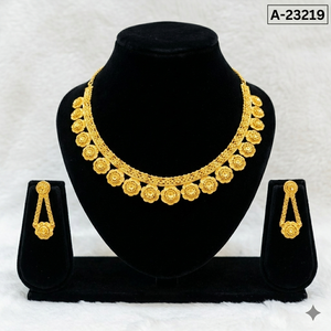 MOLL JEWELLERS 14K Gold Plated Zinc Alloy Floral Necklace Set Earrings <b>Ring</b> Zircon Stones Women Wedding Engagement Party Trendy - Product Image 5