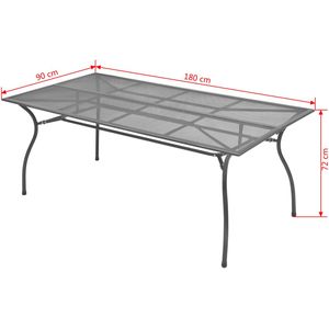 Tavolo da giardino all'aperto 70.9 "x 35.4" x 28.3 "maglia in acciaio elegante e resistente per il vostro spazio per il tempo libero - Product Image 3