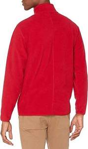 <b>Men's</b> Winter Burgundy Eco-Friendly Breathable Windproof Quilted <b>Jacket</b> Stand Collar Zipper Closure Cotton <b>Lined</b> Polyester Shell - Product Image 2