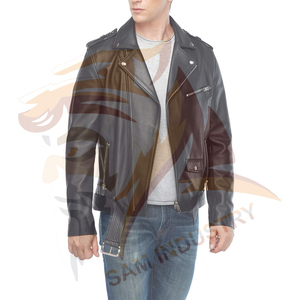 Veste en cuir pour homme, imperméable, respirante, écologique, coupe-vent, fermeture éclair intégrale, chaude pour l'hiver, logo personnalisé - Product Image 6