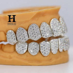 Grillz de Plata 925 Personalizados con Moissanita VVS, Dientes con Incrustaciones de Diamantes, Joyería Hip Hop para Hombre, Juego de Grillz con Diamantes Cultivados en Laboratorio - Product Image 2