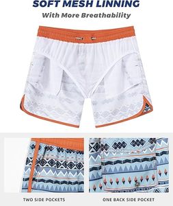 Shorts de course rayés respirants pour hommes grandes tailles avec doublure intérieure douce et impression numérique personnalisée pour 2026 - Product Image 5