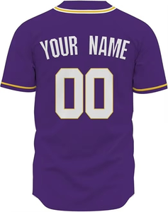 Maillot de baseball OEM personnalisé avec sublimation, broderie, motif, logo, nom, 100% polyester, uniforme d'équipe de baseball, t-shirt - Product Image 3
