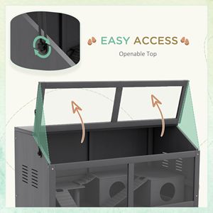 Jaula para Ratas con Techo Abrible, Casa de Juegos para Hámsteres con Puente Colgante y Escaleras, Casa para Mascotas Pequeñas, para Gerbillas - Product Image 4