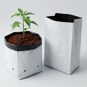 Organic Coco Peat Grow Bag Slabs <b>Plastic</b> Material Hydroponics Agriculture Use Seedling Eco-Friendly Black Inner/White Outer - Product Image 5