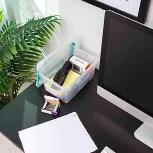 4 Qt. (cuartos de galón) Contenedores de Almacenamiento Hechos en EE. UU. con Tapas, Paquete de 6 Cajas con Clip, Organizadores Pequeños para Juguetes Sensoriales, Contenedores de Plástico - Product Image 3