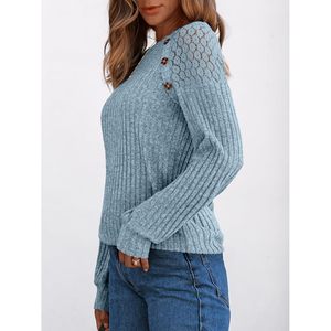 2025 mujeres de manga larga primavera ligero de negocios elegante Casual Tops moda Otoño suéteres con encaje - Product Image 2