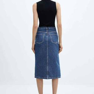 2026 Trending HSI Fancy Top Model Acid Wash Semi <b>Stretch</b> <b>Denim</b> <b>Skirts</b> With A Classic Cargo Belt Multi Pockets Fancy Style Front - Product Image 3