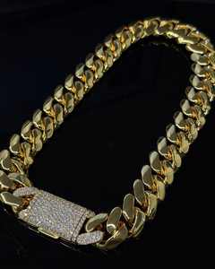 Cadena Cubana Lisa de Plata 925 de 22MM con Corte Brillante Redondo, Bañada en Rodio/Plata, para Hombres y Mujeres, Aniversario de Compromiso - Product Image 2