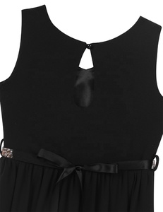 4-16 Enfants Filles Jumpsuit Romper Maxi Dress Avec Sparkly Rhinestone Belt For Pageant Birthday Party School Dance Formal Event - Product Image 3