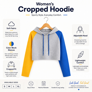 HMR Sorority Street Style Crop Top Hoodies Conçus pour des tenues contemporaines à coupe ample - Product Image 6