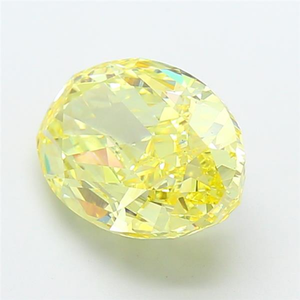 Diamant de laboratoire haut de gamme de créateur, taille ovale, certifié CVD, jaune intense fantaisie vibrant, pierre précieuse en vrac, chefs-d'œuvre de joaillerie - Product Image 3
