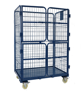 Industrial Metal <b>Storage</b> Cage Wheels for <b>Doors</b>/On Walls Sundries Holding <b>Rack</b> Blue Non-Folding Standalone Modern Waterproof - Product Image 1