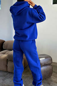 Pantalones de chándal anchos de algodón personalizados al por mayor para mujer, estilo urbano, holgados, lisos, para pijamas - Product Image 4