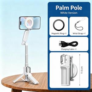 Trépied perche à selfie extensible avec télécommande sans fil et contrôle du zoom, support de téléphone magnétique pliable tout-en-un pour le vlogging - Product Image 5