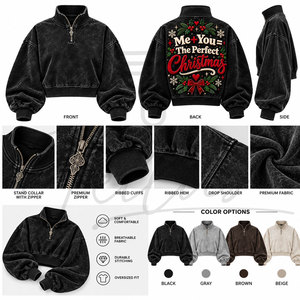 <b>Christmas</b> Cropped Quarter-Zip <b>Sweatshirt</b> <b>Women</b> Clothing <b>Christmas</b> and Custom <b>Women</b> Fleece Cropped <b>Sweatshirt</b> - Product Image 5