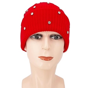 Custom Black Rhinestone Beanie Hat Women <b>Men</b> Winter Rib Knit Cuffed <b>Cap</b> Soft Warm Stretch Streetwear Skull <b>Cap</b> OEM - Product Image 1