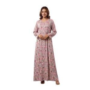 Elegant Vintage Floral <b>Printed</b> Arabic Jalabiya Dress Traditional <b>Islamic</b> Clothing - Product Image 1