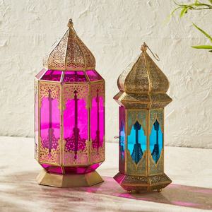 Faroles de Vidrio Coloridos Marroquíes Dorados, Último Modelo 2025, Portavelas de Mesa, Decoración Moderna Hecha a Mano para el Hogar - Product Image 3