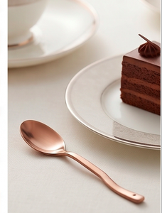 Juego de cubiertos de cobre mate, diseño minimalista, resistente al óxido, cubiertos metálicos para bodas, ocasiones especiales y uso doméstico. - Product Image 3