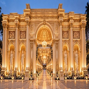 Escenario de Boda de Dos Pisos Estilo Palacio Dorado Romano Imperial para Uso en Exteriores, MOQ Bajo, Entrega Rápida, Fibra Shobha - Product Image 2