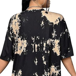 Camiseta Oversize Tie Dye para Mujer, Manga Corta, Corte Holgado, Cuello Redondo, Transpirable, Ropa de Verano, Moda, Camisetas de Alta Calidad - Product Image 4