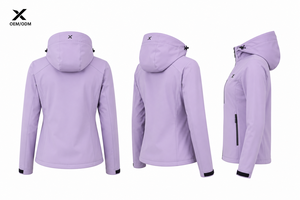 Chaqueta Deportiva Impermeable con Capucha para Mujer, Marca X Sports City, Cortavientos, con Cierre de Cremallera, Color Sólido, para Actividades al Aire Libre - Product Image 2