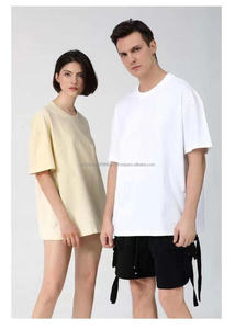 เสื้อยืดคอกลมสำหรับผู้ชายผ้าคอตตอนขนาดใหญ่แบบ100% พิมพ์ลายออกแบบได้ตามต้องการเสื้อยืดไหล่ปล่อย - Product Image 2