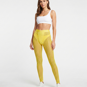 Leggings de Malla Transparente de Cintura Alta para Mujer, Leggings Elásticos Sin Costuras, Pantalones Transparentes Ligeros para Mujer - Product Image 1