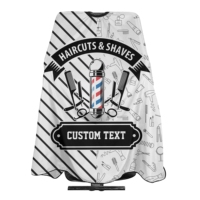 Nouvelle Cape de Coiffure Professionnelle HARBOR INDUSTRY en Polyester Imperméable pour Salons de Coiffure et Barbiers – Personnalisable avec Texte – Offre Spéciale
