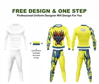 Ensemble de rashguard MMA à manches longues en tissu respirant de qualité exceptionnelle, design élégant, impression par sublimation, combinaison de compression pour homme