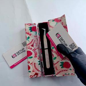 Pince à épiler antistatique GETUP BROSONS en acier inoxydable, pointe de précision lisse, longueur 10 mm, emballage en boîte avec revêtement papier - Product Image 3