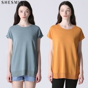 Jersey de punto de línea de incisión de galería de etiqueta de compras de TV coreana para mujer Tops de punto Premium - Product Image 1