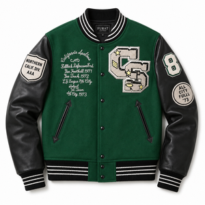 <b>Men's</b> <b>Leather</b> <b>Jacket</b> Streetwear Varsity <b>Jacket</b> Casual Winter Style Windproof Breathable <b>Men's</b> OEM Service - Product Image 1