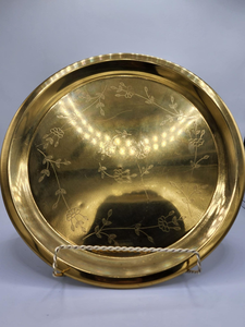 Brass Polished Finish Easy Clean Serving Tray Kitchen <b>Desk</b> Modern Design Dishwasher Safe Handmade Single Tier High Quality - Product Image 3