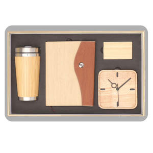 Eco Friendly Corporate PU Leather Diary Pen Water Bottle Power Bank Tumbler <b>Gift</b> <b>Set</b> Customized Color Embossed Printing - Product Image 5